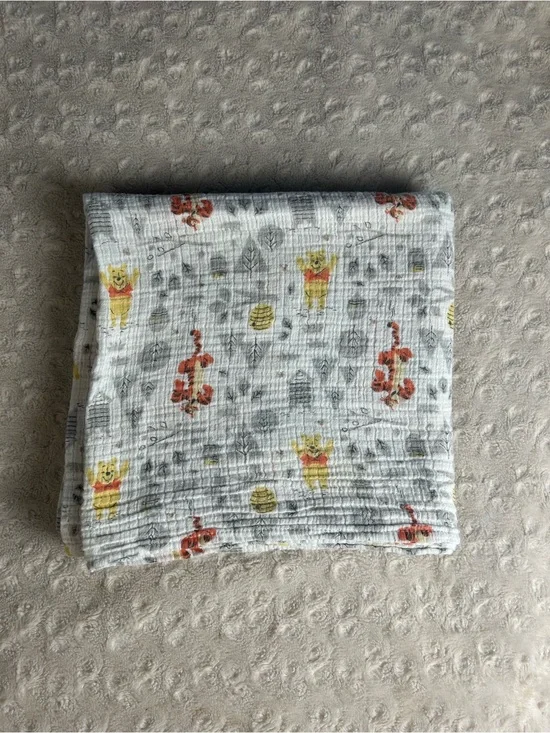 Disney Baby Aden + Anais Winnie the Pooh Bear Swaddle Blanket Tigger Gray Trees