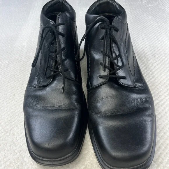 ECCO Gore-Tex Mens Black Leather Chukka Boots Lace Up Ankle Shoes Size 42 59774