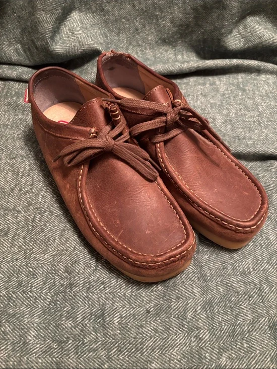Clarks Men's Brown Leather Chukka Moc Toe Boots