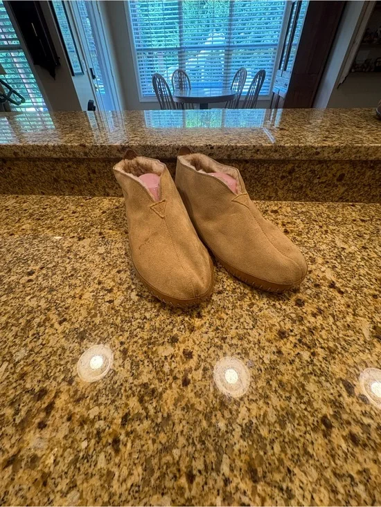 J Crew Mens Vintage Chukka Shearling Slippers Size‎ 12–13 Suede