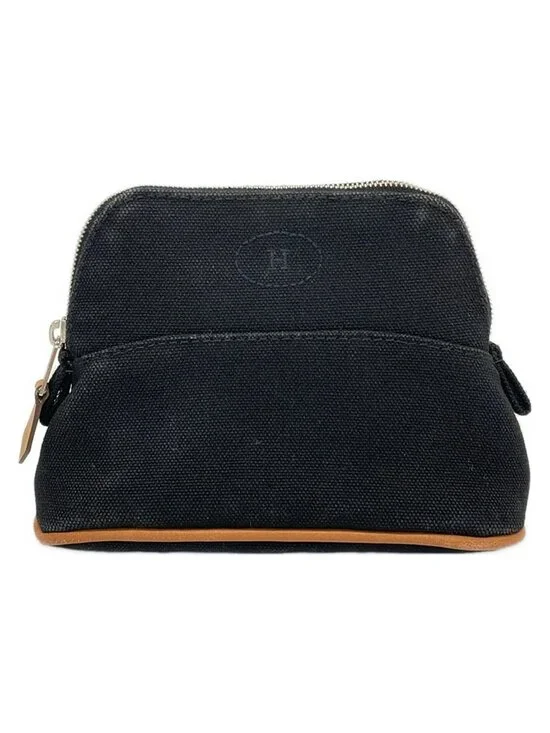 Hermes Pouch Black Brown Leather