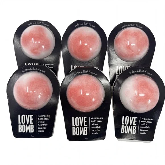 6 Pack Da Bomb Large Size Bath Fizzers Love Bomb GARDENIA SCENT‎ (7 Oz Each)
