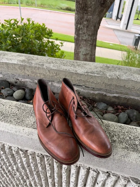 Joseph Abboud Rustic Brown Leather Chukka Boots