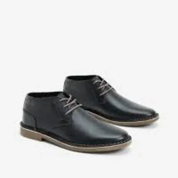 KENNETH COLE Desert Sun Leather Chukka Boots Men's size 10.5 Black Comfort