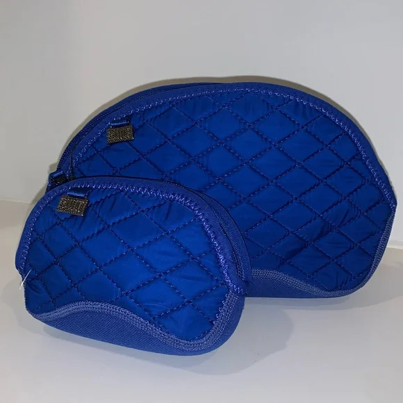 BUILT Ny Gramercy Collection Cosmetic Bags Sapphire Blue Set‎