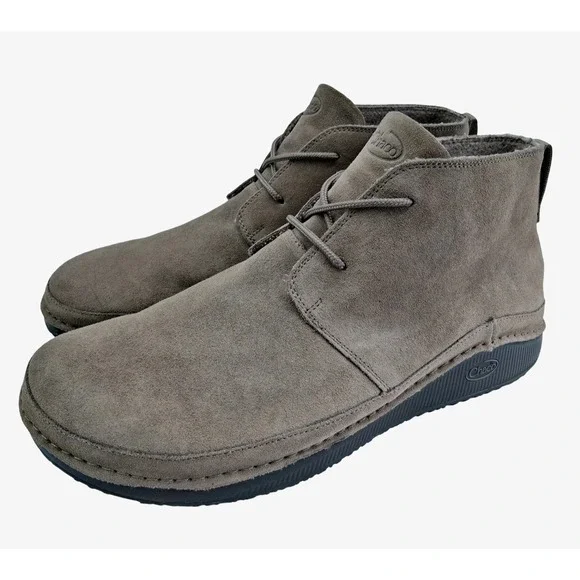 Chaco Boots Mens Size 13 Brown Tan Suede Chukka Ankle Casual Wool Lined Boots