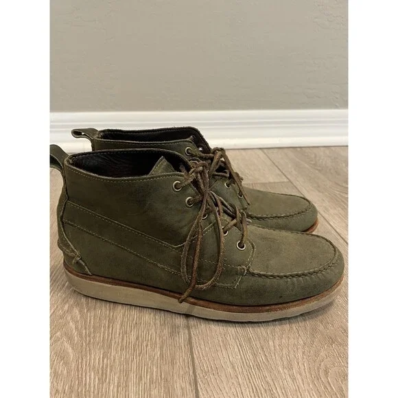 Ronnie Fieg By Sebago Shoes Mens size 10M Chukka Moccasin Boots Green‎