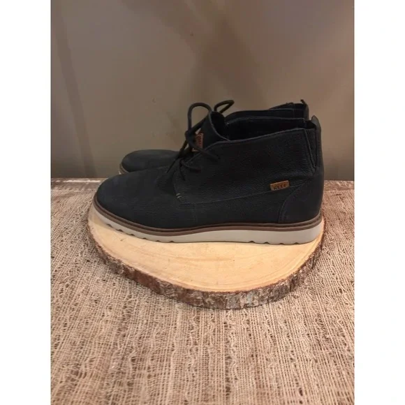 Reef Voyage Chukka Boot Men's Sz 12  US Black Leather‎ Casual Comfort