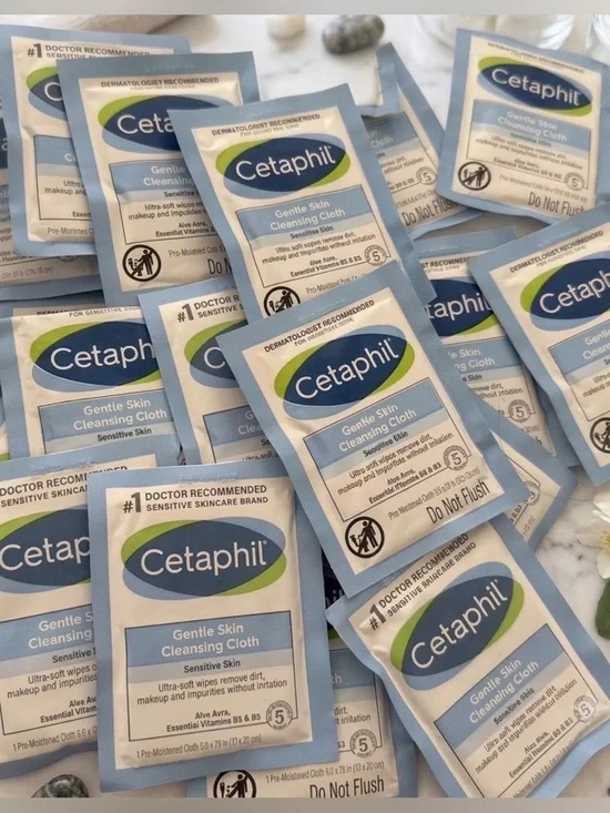 Cetaphil wipes cloths skin cleansing cloths Face Dry sensitive skin 24 cloths