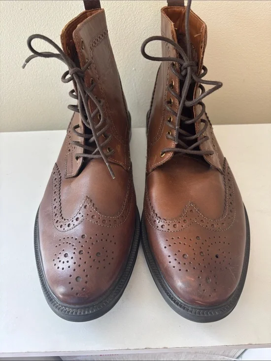 Stafford Men's Brown Leather Wingtip Chukka Boots