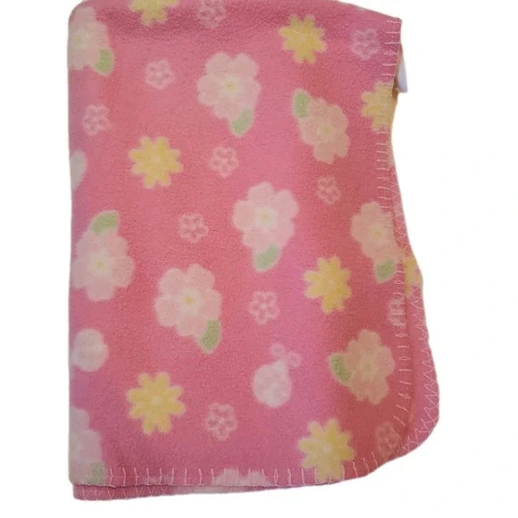 Parent's Choice‎ Fleece Baby Girl Baby Security Blanket Pink Floral  Ladybug