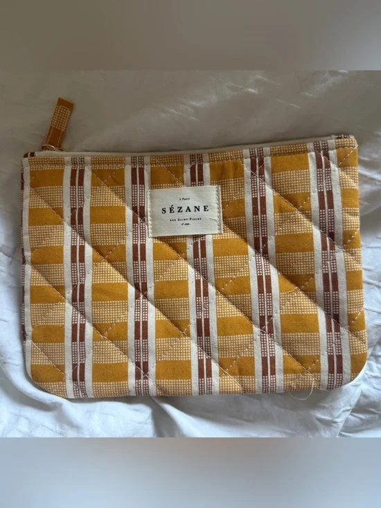 Sezane Ochre Quilted Gaston Pochette