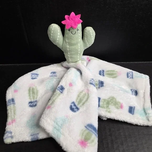 Hudson Baby Cactus Plush Security Blanket Lovey 16505 Green Pink White