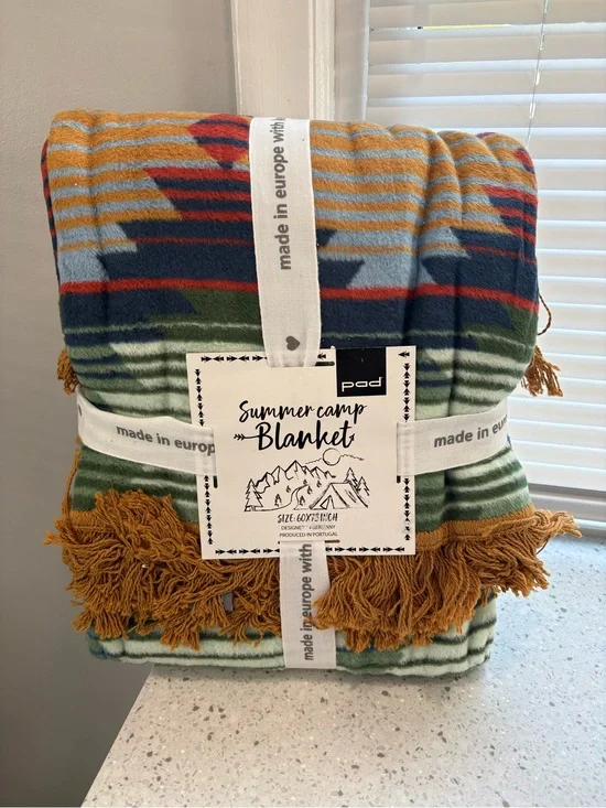 New In Package Pad Concept Summer Camp Fringe Oversized Throw-multi color