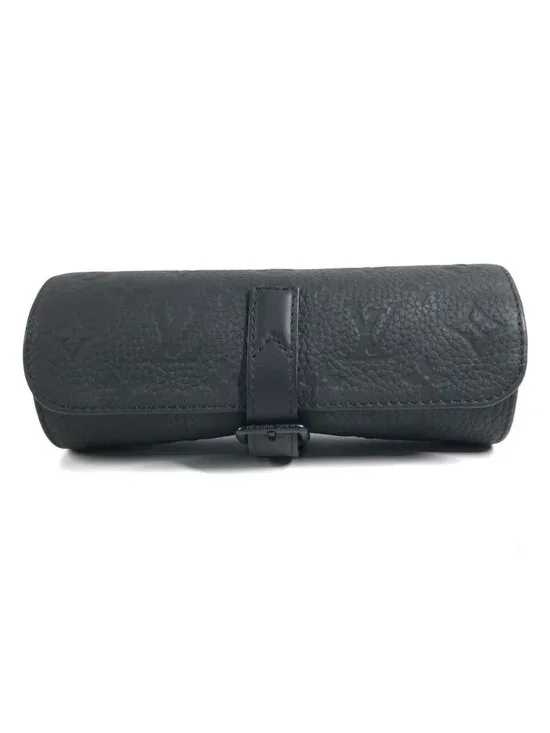 Louis Vuitton Pouch Etui 3 Montre Taurillon Leather Black