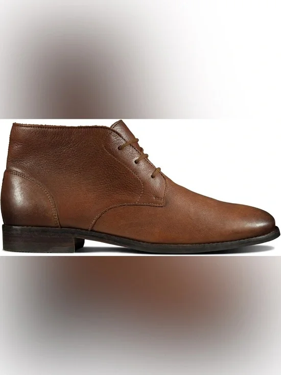 NEW!! Men’s Clarks Flow Top Lace Up Ankle Boot Tan Leather Size 8.5M