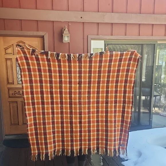 Pendleton Vintage Wool Motor Robe Plaid Fringe Blanket