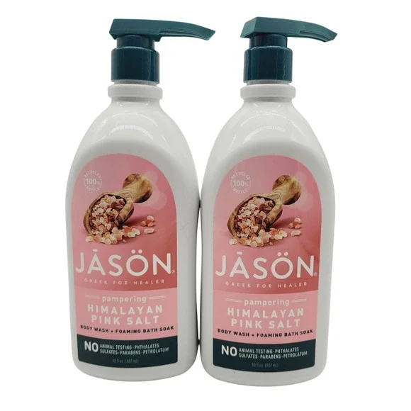 JASON Himalayan Pink Salt Body Wash 30oz 2 Pack Gentle Cleansing Vegan‎ Formula