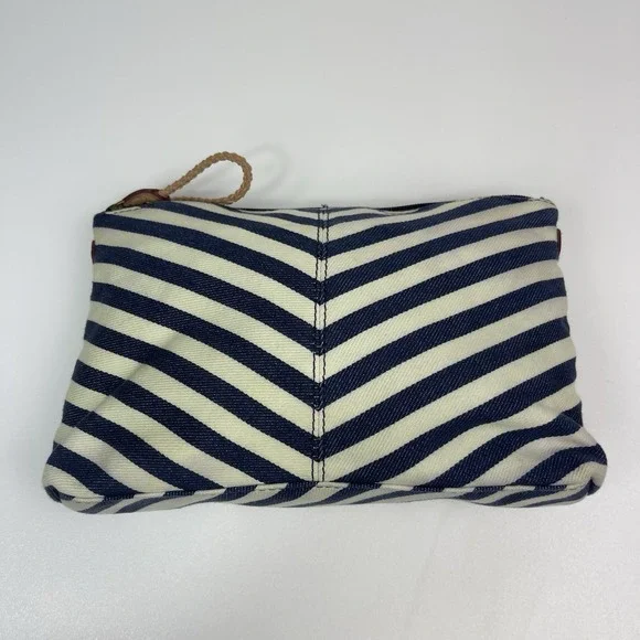 Tommy Hilfiger Cosmetic Makeup Zippered‎ Pouch Cloth Classic Stripes Vintage