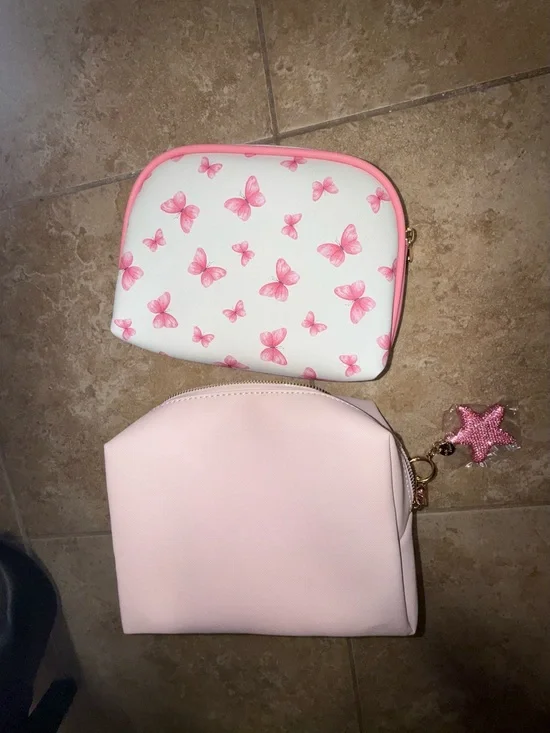 2 brand new makeup bags and keychain