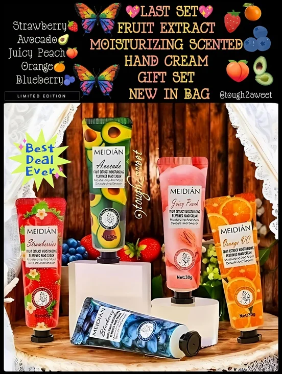 🆕LAST SET🌹FRUIT EXTRACT MOISTURIZING SCENTED HAND CREAM GIFT SET NEW IN BAG