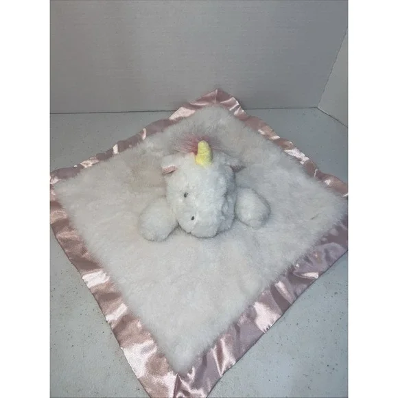 Cloud Island Plush Unicorn Baby Security Blanket Pink Satin Trim Soft Lovey
