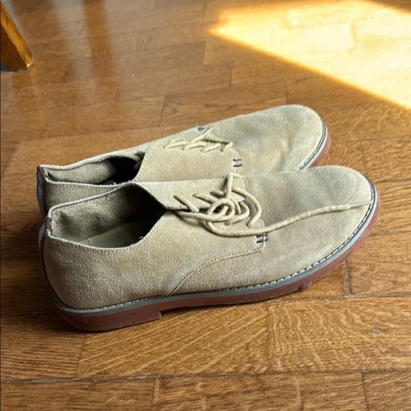 Men's Suede Casual Lace-Up Shoes in Beige