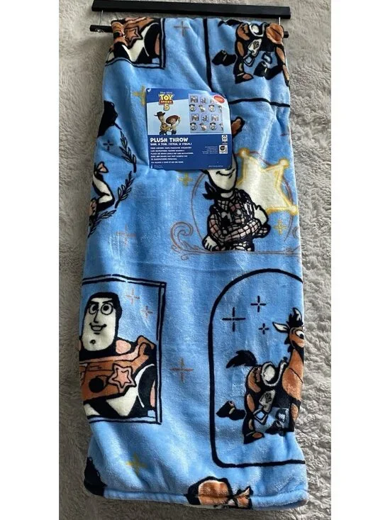 Disney Toy Story 5 Throw Blanket Woody Jessie Buzz Lightyear Bullseye 50” X 70”