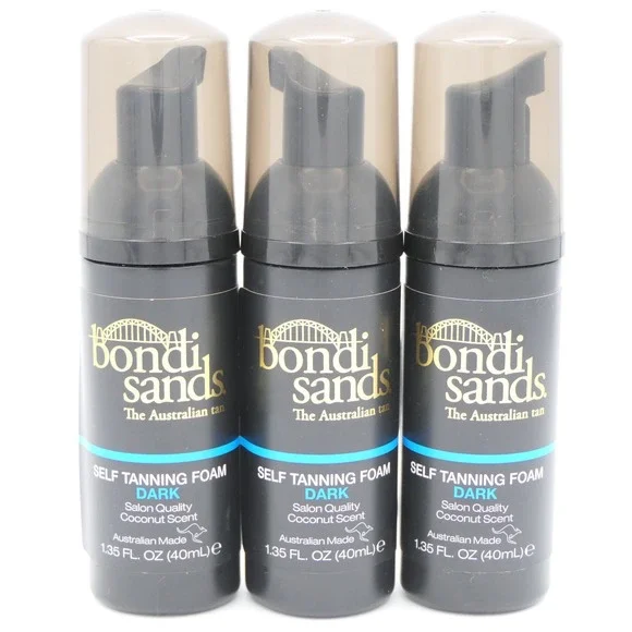 Bondi Sands Self Tanning Foam Dark Coconut Scent 3 Pack Travel Size 1.35 oz Ea