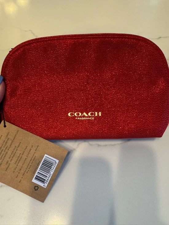 Coach Toiletry Glitter Zip Pouch. 8x5x2