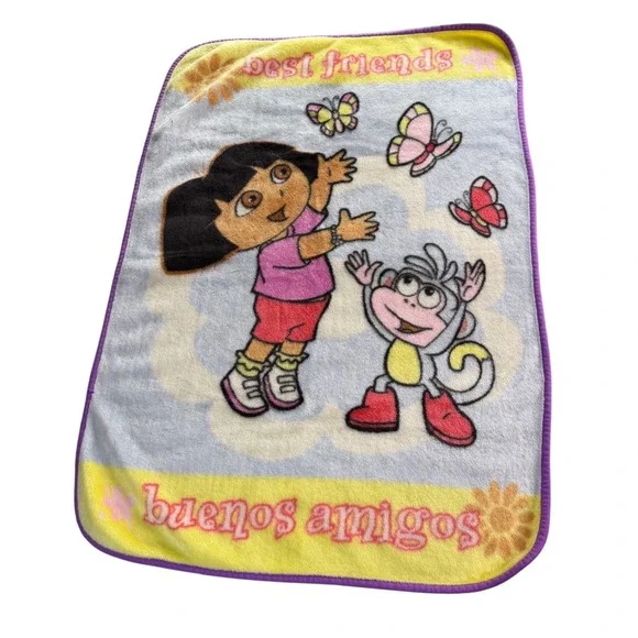 Dora the Explorer Boots Best Friends Fleece Blanket Buenos Amigos 43x30