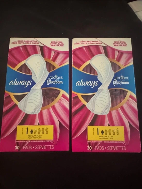 2 Always Radiant FlexFoam Pads - Pink & Blue Packaging