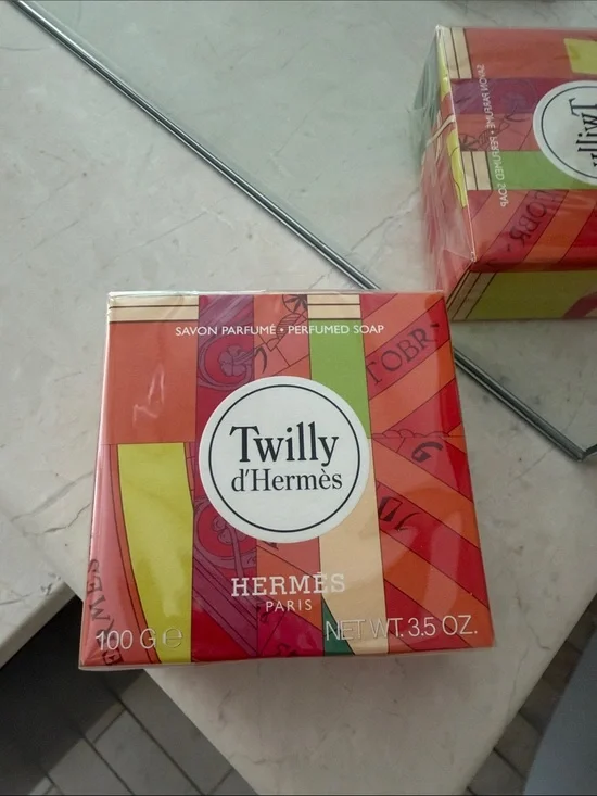 NWT Hermès Twilly d'Hermès Soap — Bright Orange, Pink & Yellow Stripes
