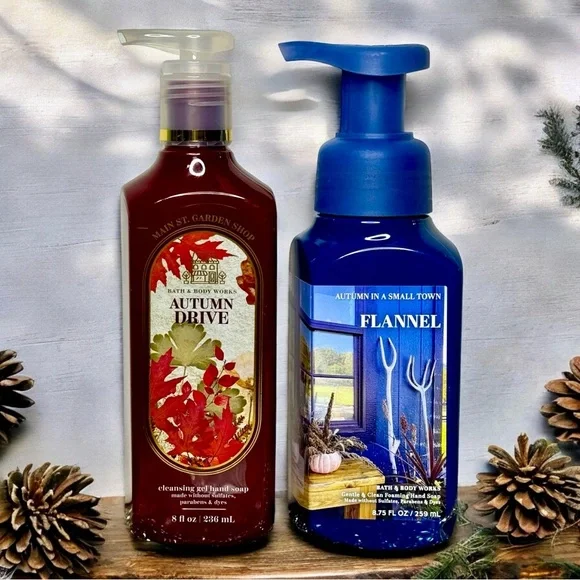 Bath & Body Works Fall Hand Soap Autumn Drive & Flannel NWT