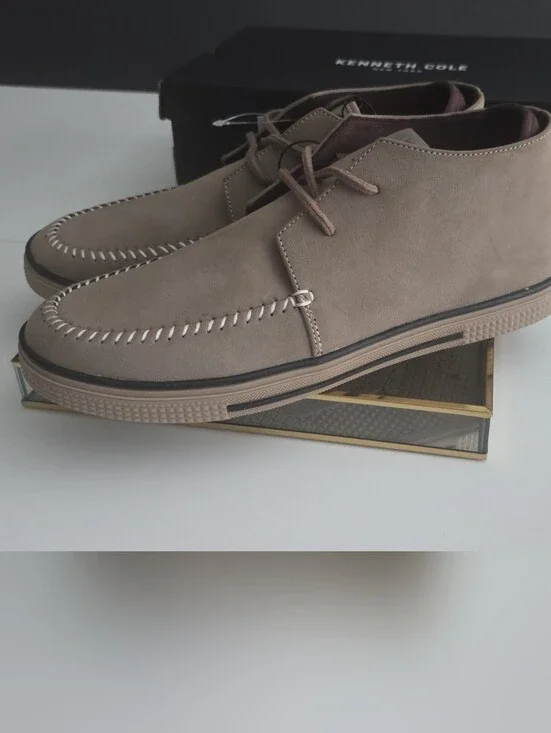 Kenneth Cole Men's Taupe Suede Chukka Moc Toe Boots