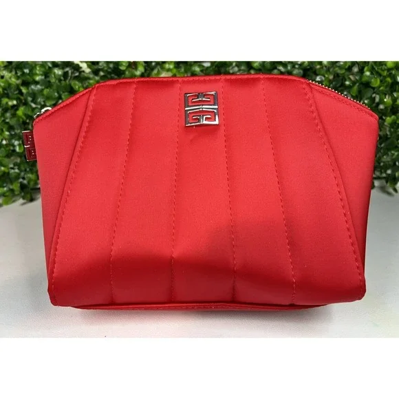 Givenchy Red Cosmetic Makeup Bag Pouch approx. 6.5
