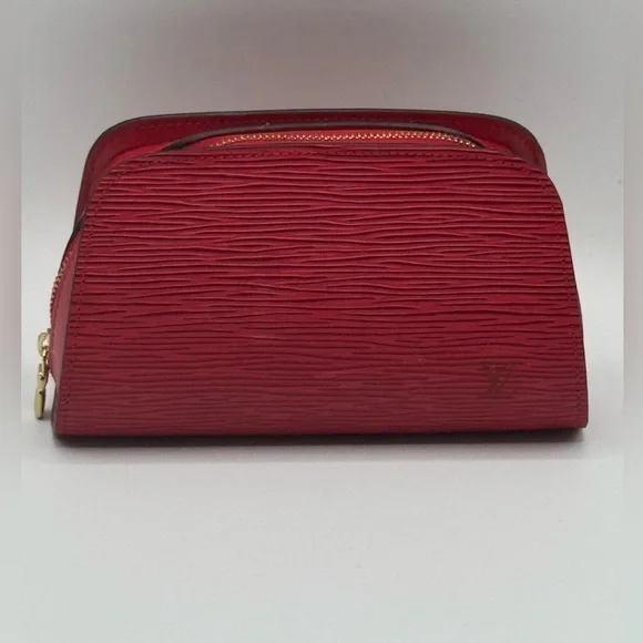 LOUIS VUITTON Epi Dauphine PM Pouch Castilian Red EUC