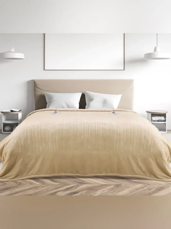 Marnur Beige Electric Heating Blanket Queen Size