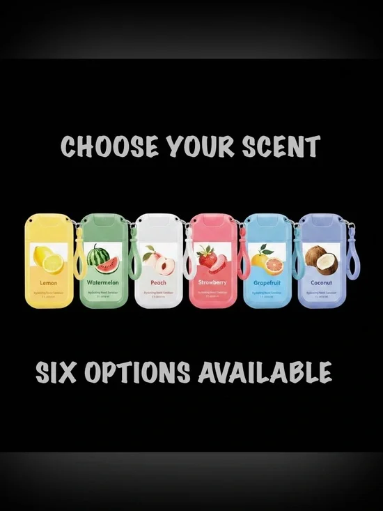 Fruit Scent Spray Hand Sanitizer Keychain Qty 1 - 6 Scent Options