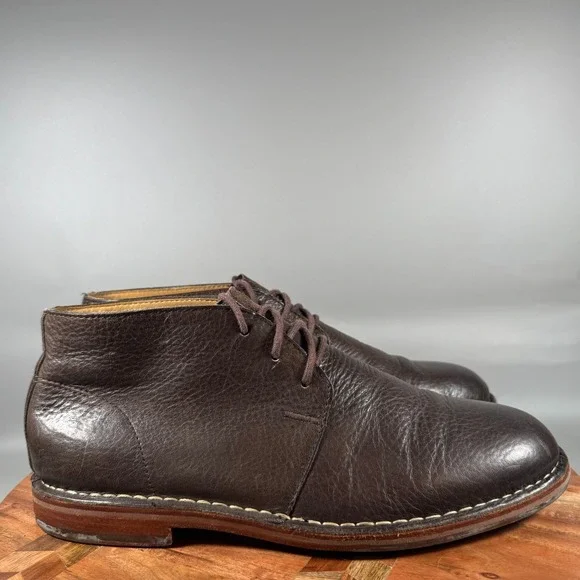 Cole Haan Mens C13188 Dark Brown Pebbled Leather Chukka Desert Boots Size 9M