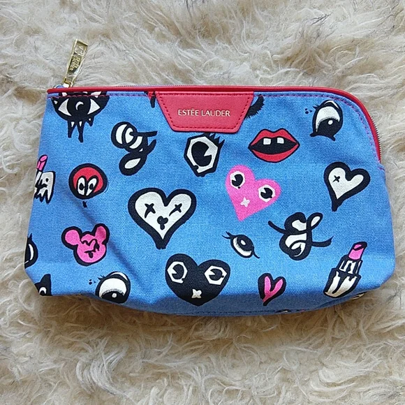 Estee Lauder Makeup Bag Mickey Heart Lips 9x5.5