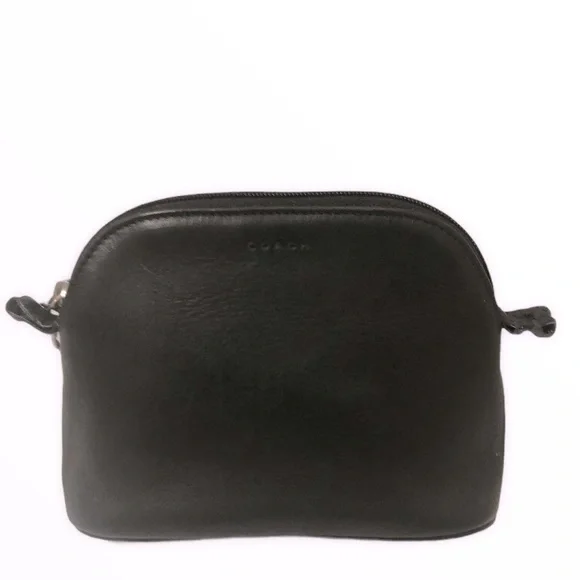 Coach vintage black cosmetic case toiletries bag with mini hang tag RARE