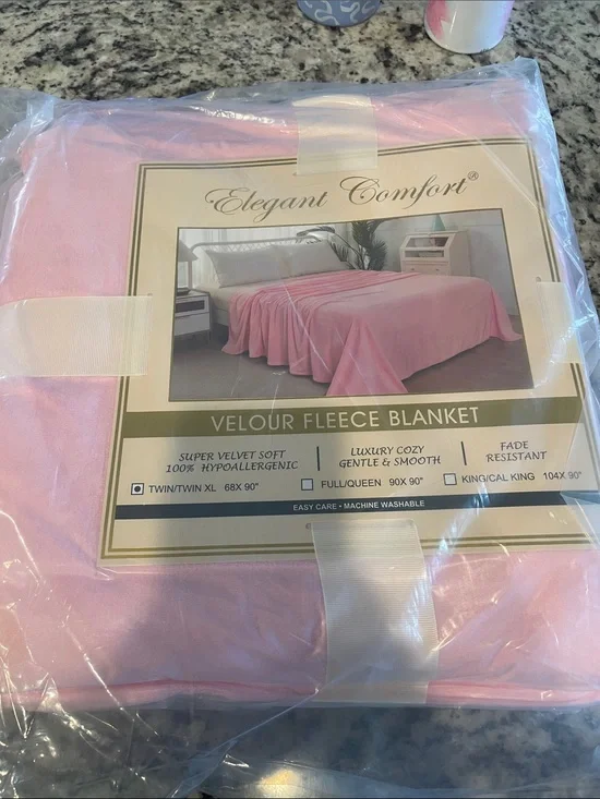 Pink Velour Fleece Blanket