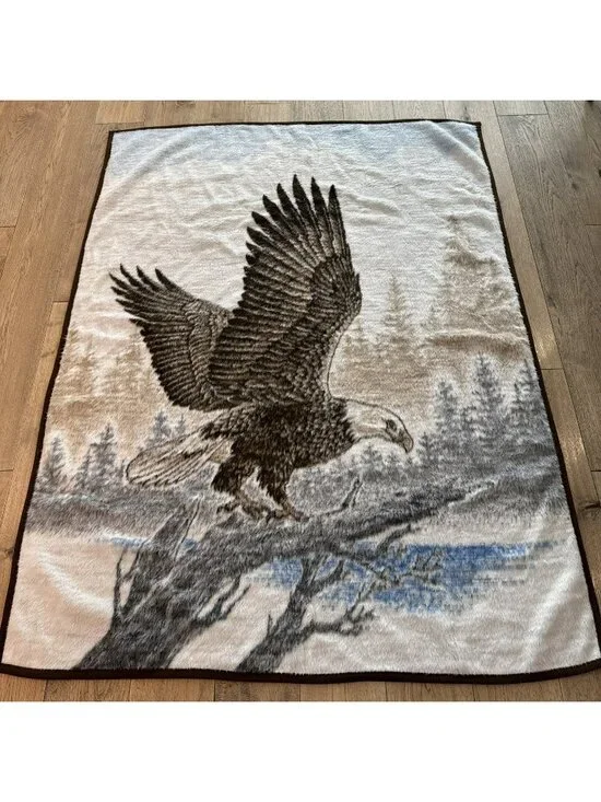 Vintage Biederlack Acrylic Blanket Eagle 79