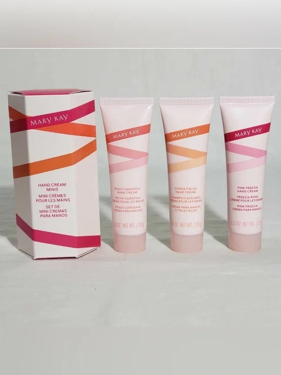 Mary Kay Hand Cream Minis Peach Gardenia Pink Freesia Citrus Fields  New in Box