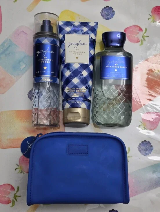 Bath & Body Works Gingham 4 Piece Body Care Gift Set NEW