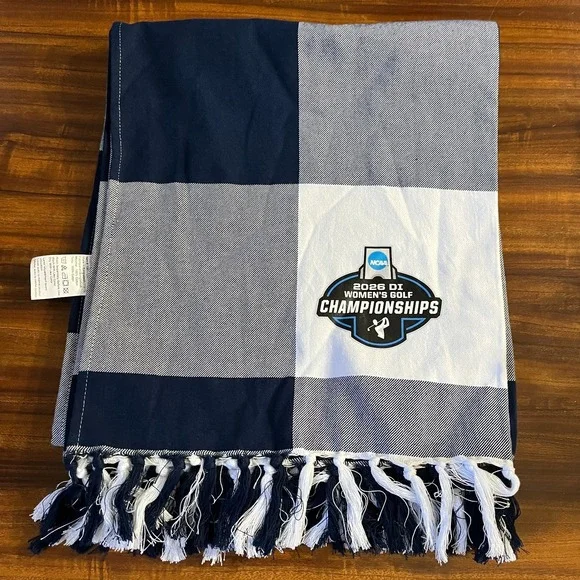 NCAA 2026 DI Womens Golf Championships Throw Blanket Buffalo Check Fringe Cotton