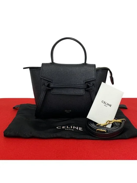Celine Belt Bag Pico Leather 2-Way Mini Pochette Black