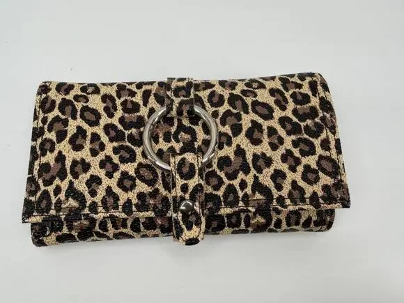 Leopard Print Wallet Women's Faux Leather Snap Closure Organizer China Pre-Owned