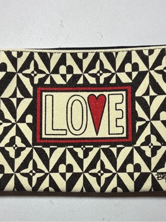 Brighton canvas LOVE Zip Pouch — Black, Cream & Red